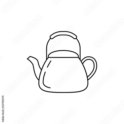 kettle icon in line style icon, isolated on white background
