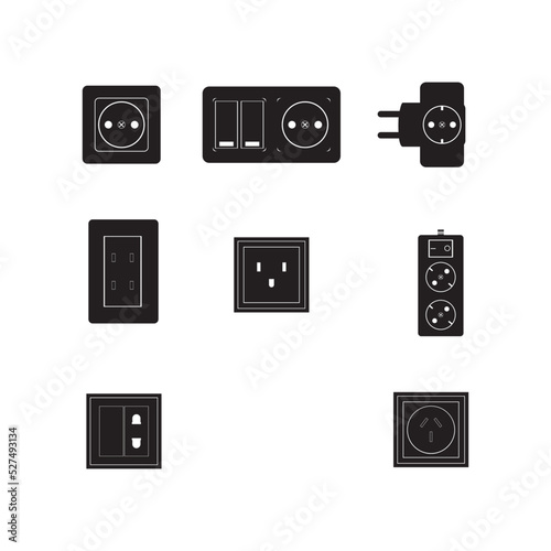 .Set of socket icon Free vector