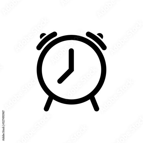 Simple And Clean Alarm Clock Vector Icon Illustration