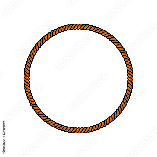 Circle Rope Editable Color Vector, Vintage, Cowboy, Western