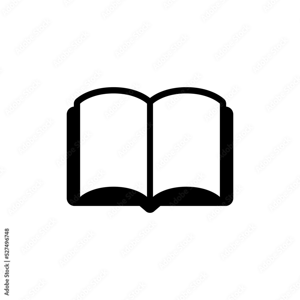 Simple Open Book Vector Icon Illustration