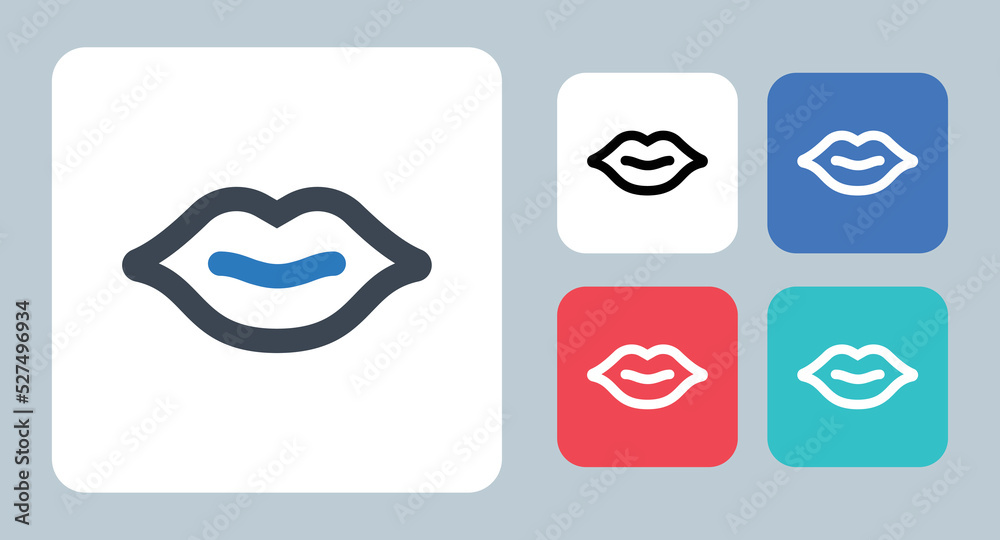 Lips icon - vector illustration . Lips, Mouth, Anatomy, Woman, Beauty, kiss, love, face, female, speak, sign, symbol, flat, icons . Lips icon - vector illustration . Lips, Mouth, Anatomy, Woman, Beauty, kiss, love, face, female, speak, sign, symbol, flat, icons .
