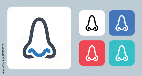Nose icon - vector illustration . nose, Respiration, Smell, Anatomy, Breathe, Nostril, Otolaryngologist, Respiratory, Rhinoplasty, organ, body, part, human, sign, symbol, flat, icons .