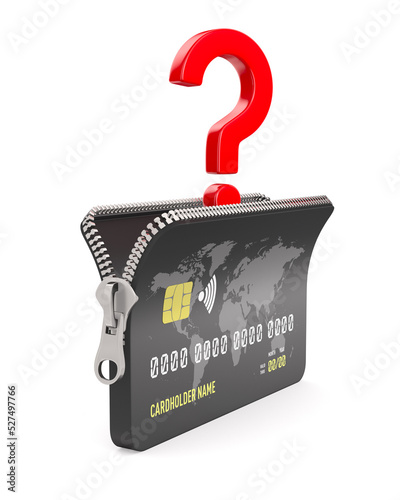 credit card with zipper and...