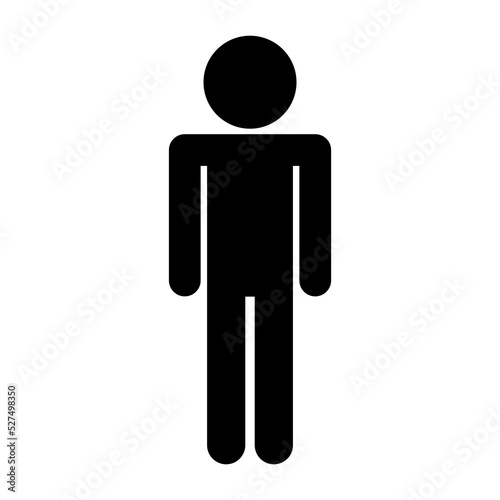 Simple black single man icon symbol stick figure