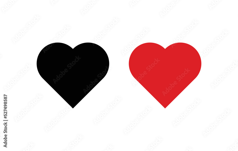 Vector of Heart Shape with simple white background. Set of Heart Shape.