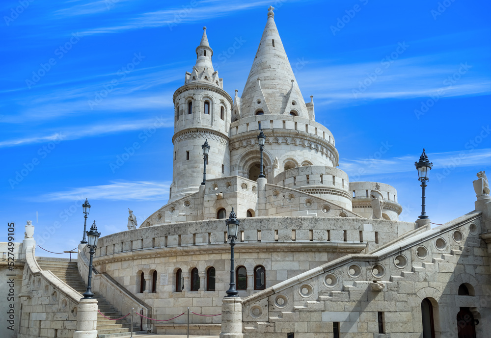 Hungary, tourist and travel attractions Fisherman Bastion, lookouts and panoramic views of Budapest.