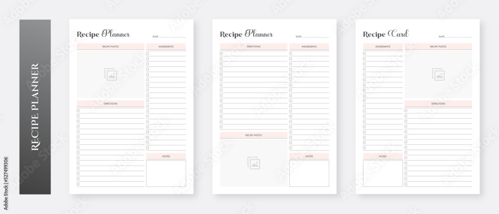 Recipe Planner Template Design Recipe Card Design Template Minimalist Recipe Planner Template Design Recipe Card Design Template Minimalist