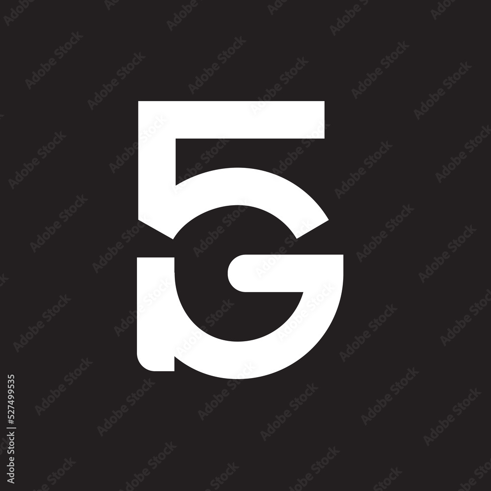 Initial Letter Number Logo G 5 Stock Vector Initial Letter Number Logo G 5 Stock Vector