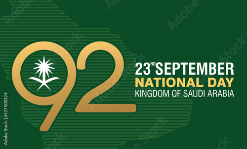92 Year Saudi Arabia National Day. 23rd September. Banner Design. Vector Illustration.
