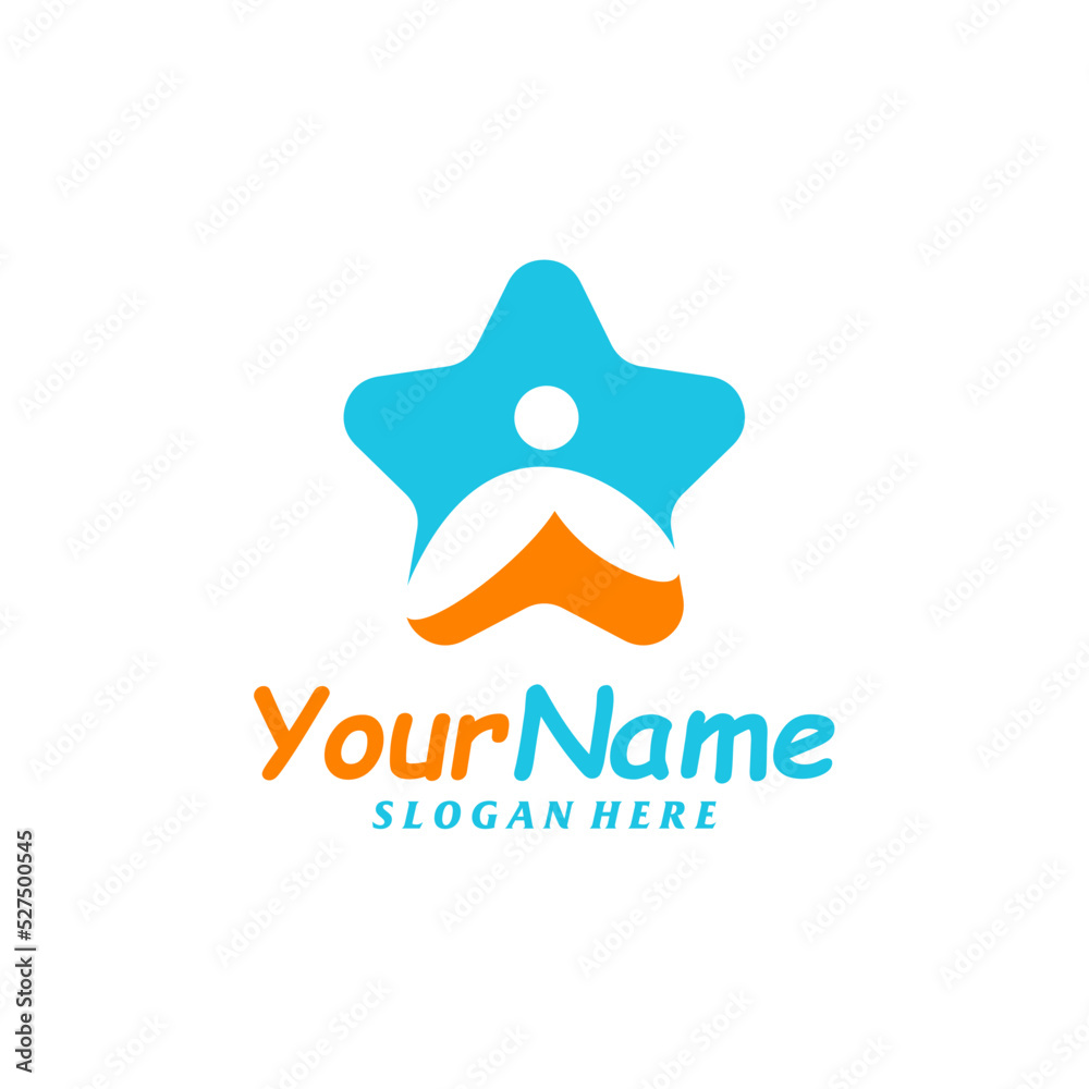 Star Kids Logo Design Template. Child logo concept vector. Creative Icon Symbol Star Kids Logo Design Template. Child logo concept vector. Creative Icon Symbol