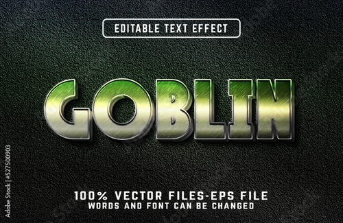 Goblin 3d realistic text effect premium vectors