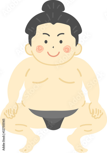まわしを締めた、日本人力士のイラスト