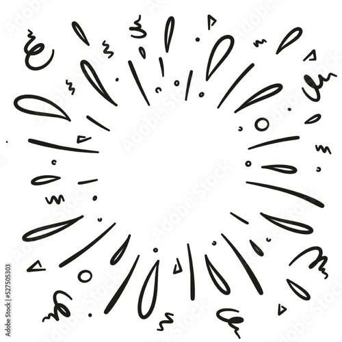 hand drawn fireworks explosion illustration