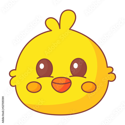 Chicken cartoon animal head icon. photo