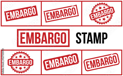Embargo Rubber Stamp Set Vector
