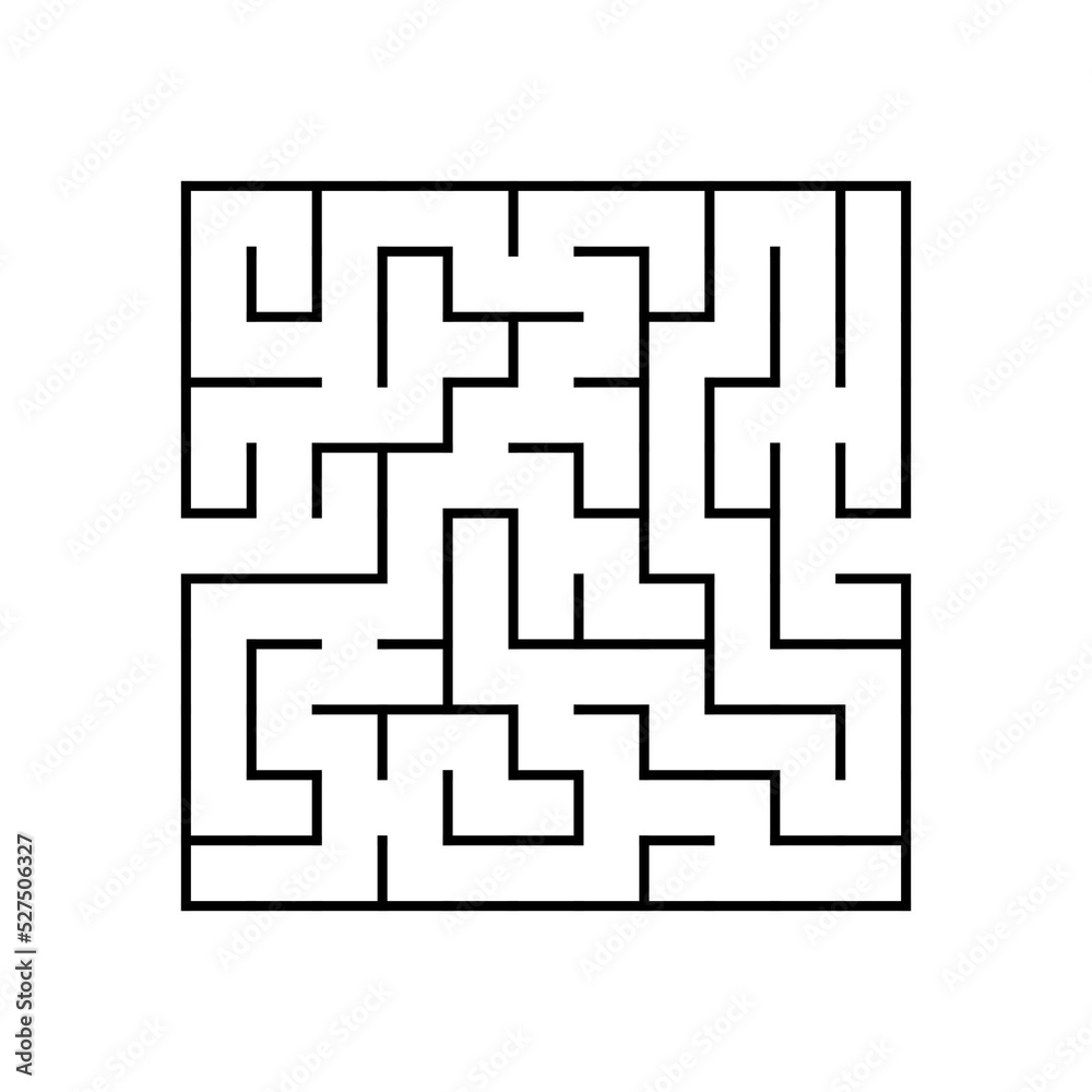 Abstact labyrinth. Educational game for kids. Puzzle for children. Maze conundrum. Find the right path. Vector illustration.