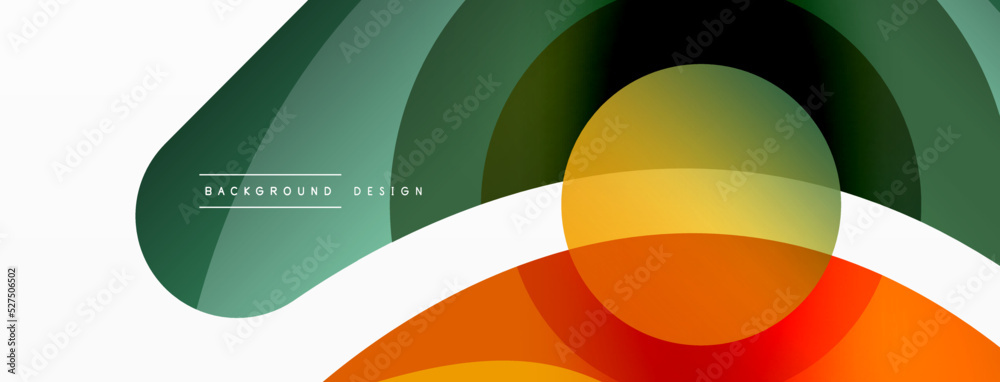 Abstract background with color geometric shapes. Beautiful minimal backdrop with round shapes circles and lines. Geometrical design. Vector illustration Abstract background with color geometric shapes. Beautiful minimal backdrop with round shapes circles and lines. Geometrical design. Vector illustration