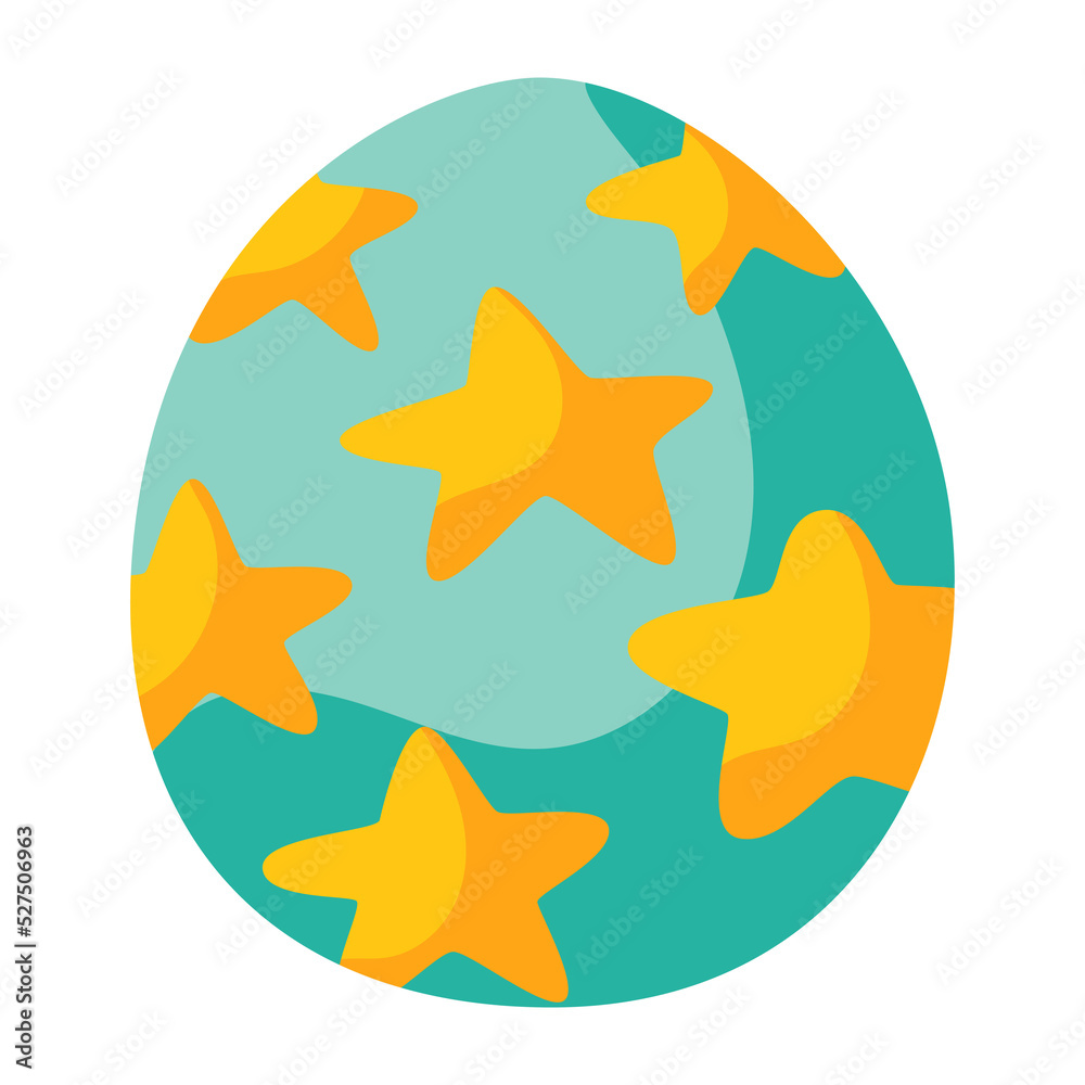 Cartoon colorful easter eggs icon.