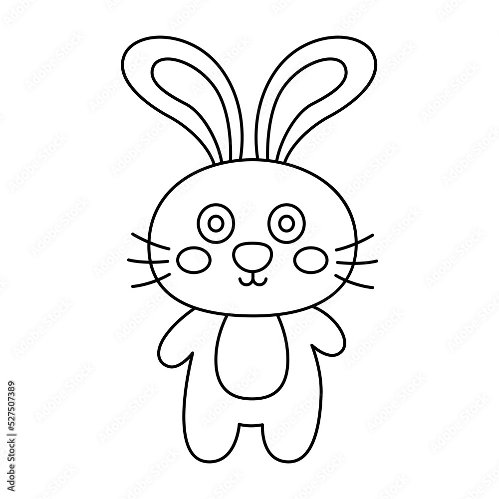 Outlined happy bunny cartoon icon. Outlined happy bunny cartoon icon.