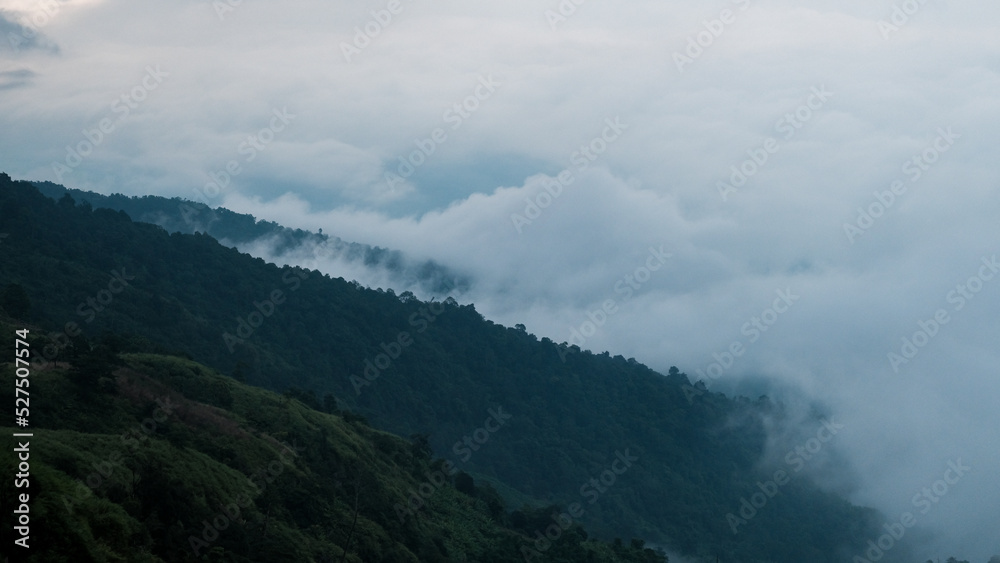 clouds over the mountains