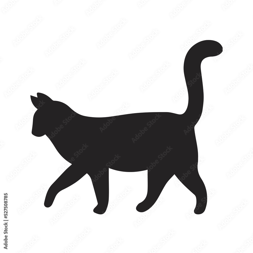 cat silhouette in the white background cat silhouette in the white background