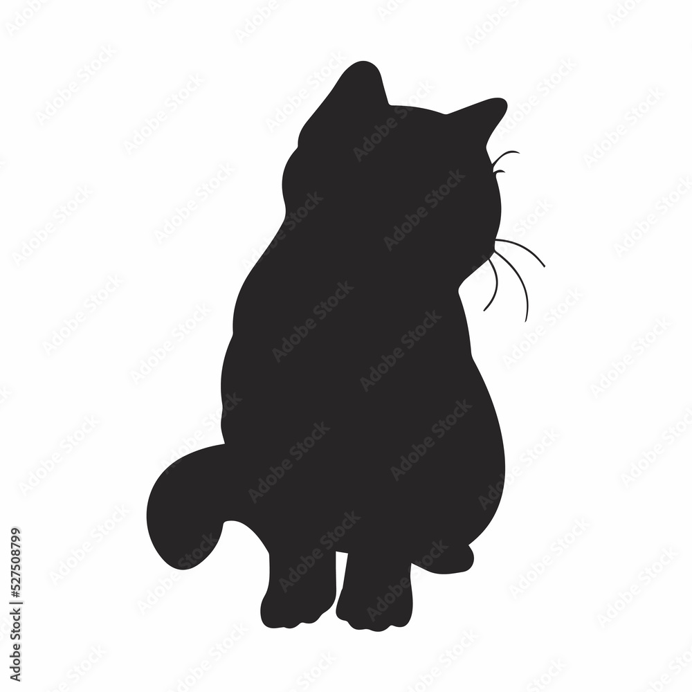 cat silhouette in the white background cat silhouette in the white background