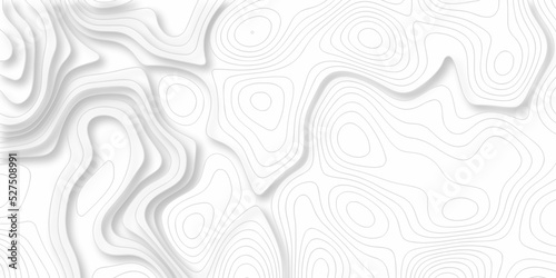 abstract vactor white lines pattern and Topographic and maunt,river,sea map background. Line topography map contour background, geographic grid. Abstract vector illustration.