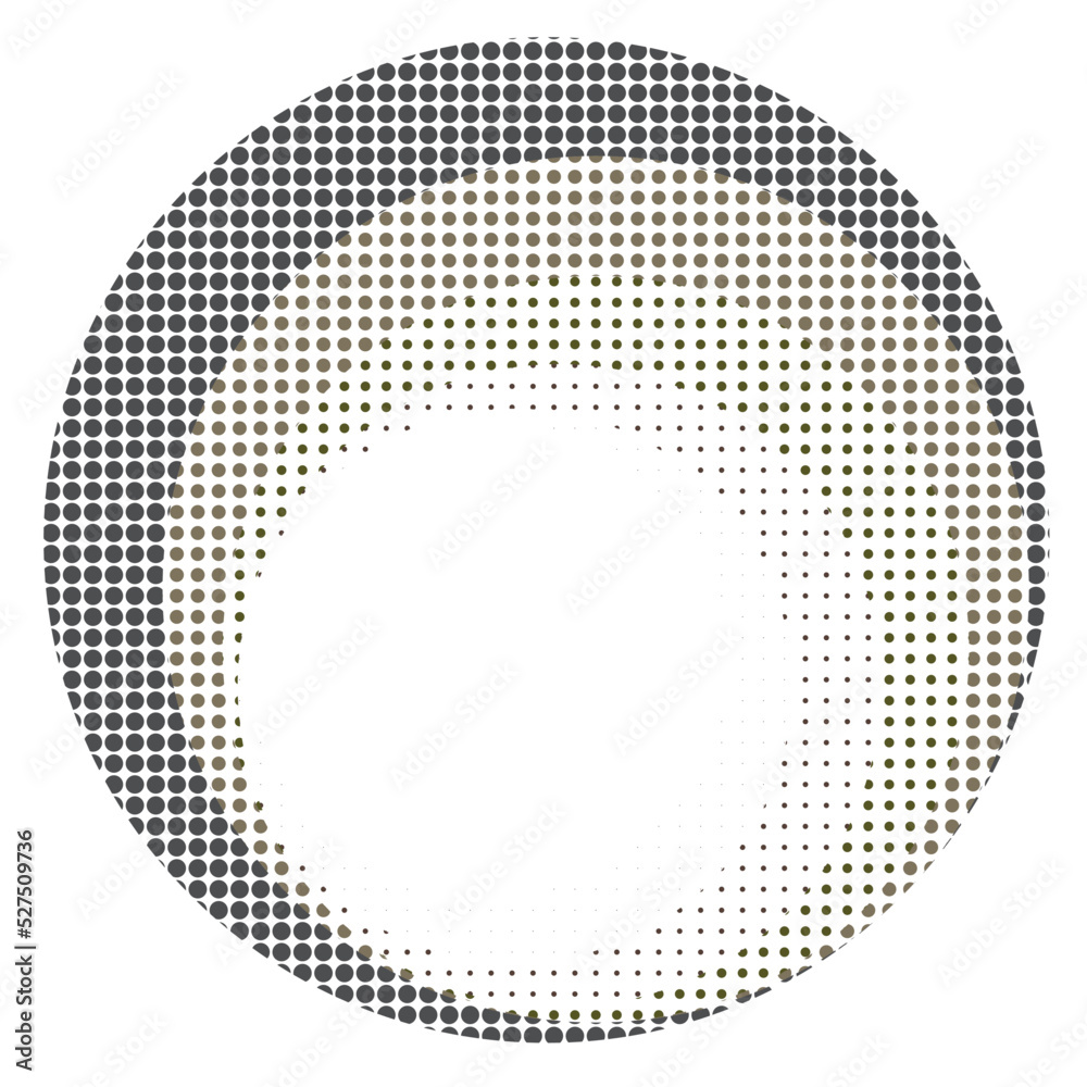 Logo with halftone dots, circles .Modern art design .Vector dots .Geometric shape. Wall art .