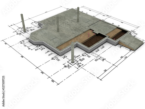Bauplanung an einem Einfamilienhaus - Bodenplatte