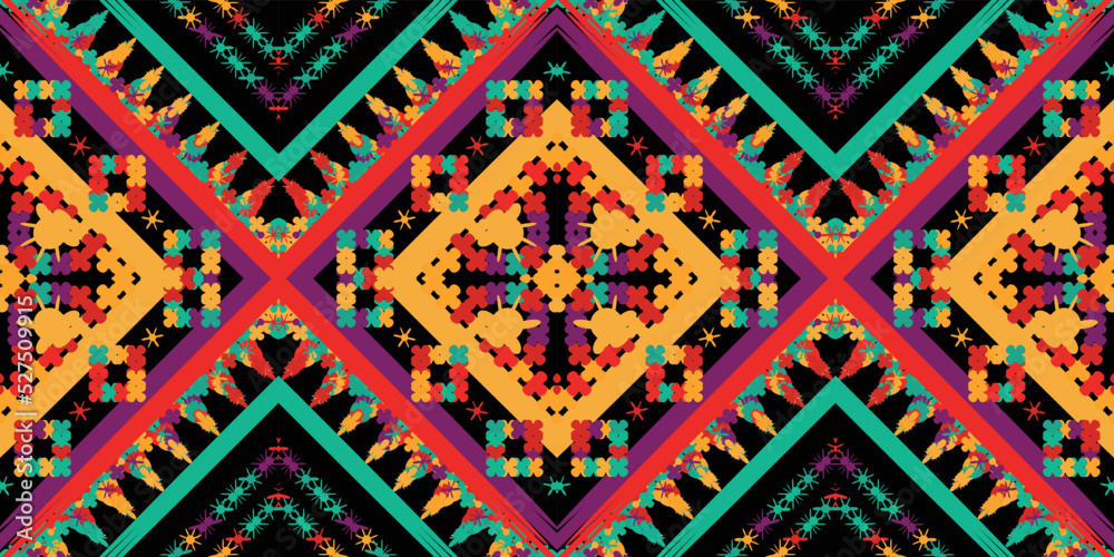 seamless ethnic pattern design.Geometric ethnic oriental ikat pattern traditional Design.ethnic oriental pattern,fabric,embroidery.Mexican pattern.merican pattern.latin african.indian fabric.Mexican