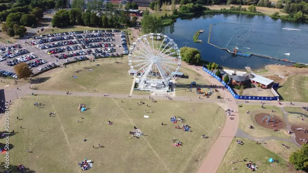 Ferris Wheel and Rides at Willen Lake Public Park Milton Keynes