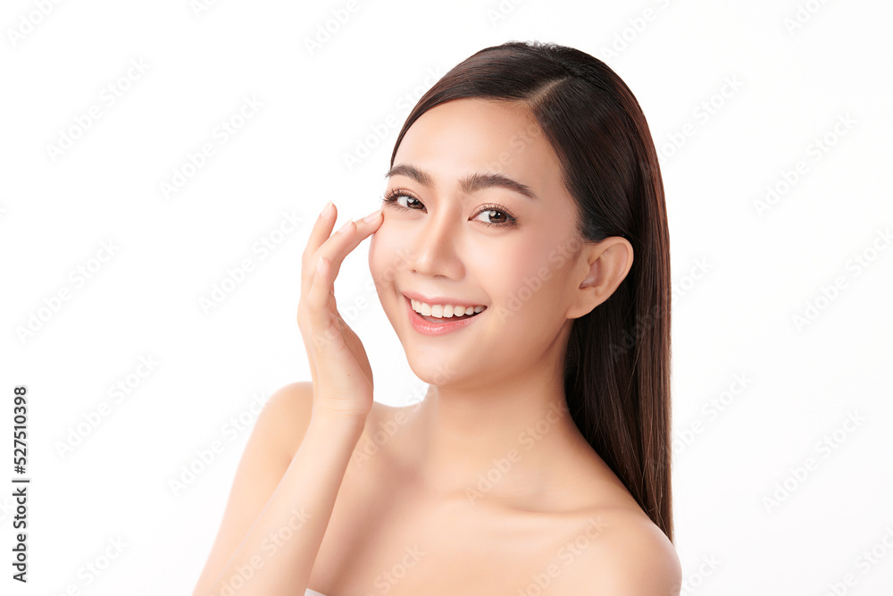 Beautiful young asian woman with clean fresh skin on white background, Face care, Facial treatment, Cosmetology, beauty and spa, Asian women portrait. Beautiful young asian woman with clean fresh skin on white background, Face care, Facial treatment, Cosmetology, beauty and spa, Asian women portrait.