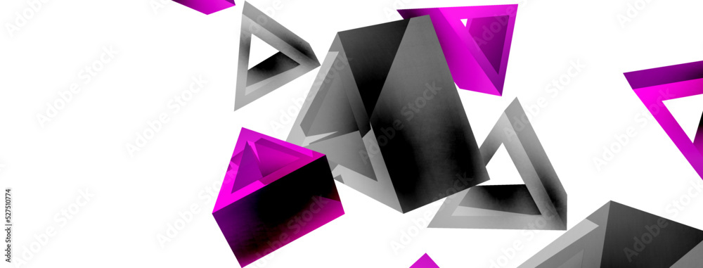 Triangle abstract background. 3d vector basic shape technology or business concept composition. Trendy techno business template for wallpaper, banner, background or landing Triangle abstract background. 3d vector basic shape technology or business concept composition. Trendy techno business template for wallpaper, banner, background or landing