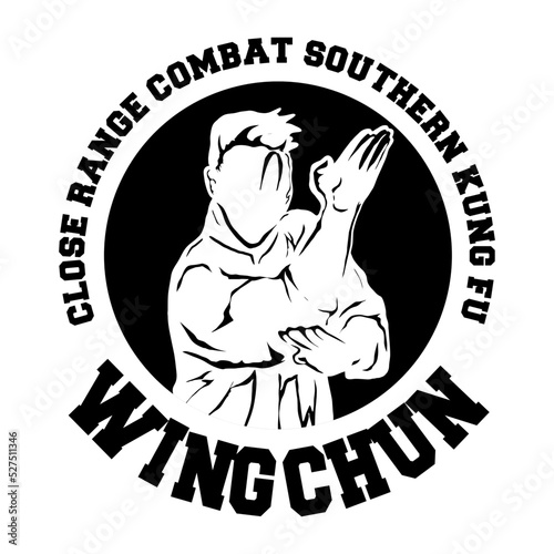 wing chun kung fu logo vector illustration perfect for logo brand or product printing