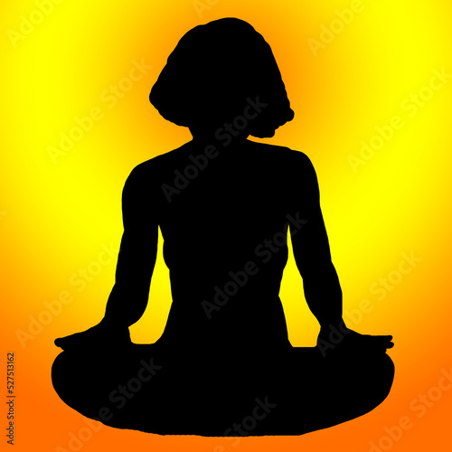 spirituel ,zen, position, yoga, soleil ,fond, carré ,ombre ,sticker,
