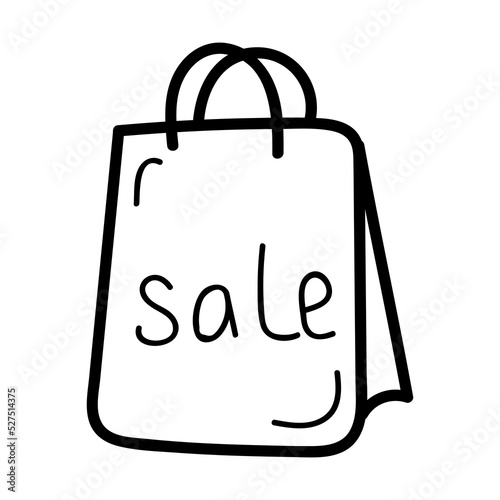 Hand drawn shopping bag