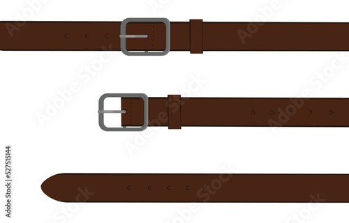 Brown leather belt with steel buckle