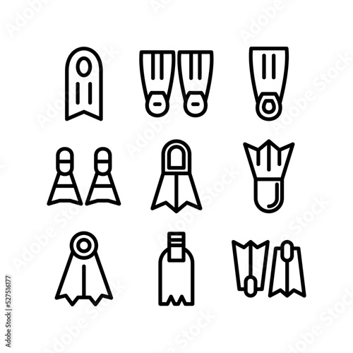 swimming flippers icon or logo isolated sign symbol vector illustration - high quality black style vector icons 