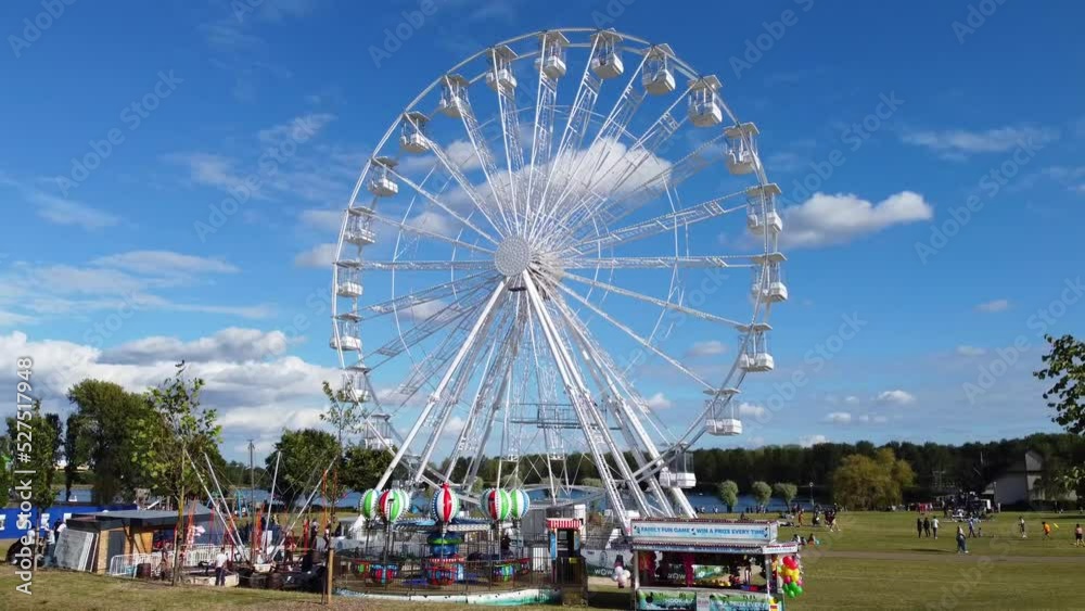 Ferris Wheel and Rides at Willen Lake Public Park Milton Keynes