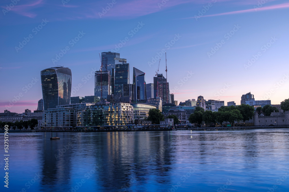 City of London and Thames at sunrise