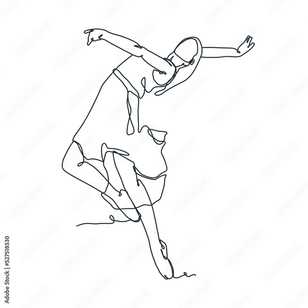 continuous line drawing illustration of ballet dancer continuous line drawing illustration of ballet dancer