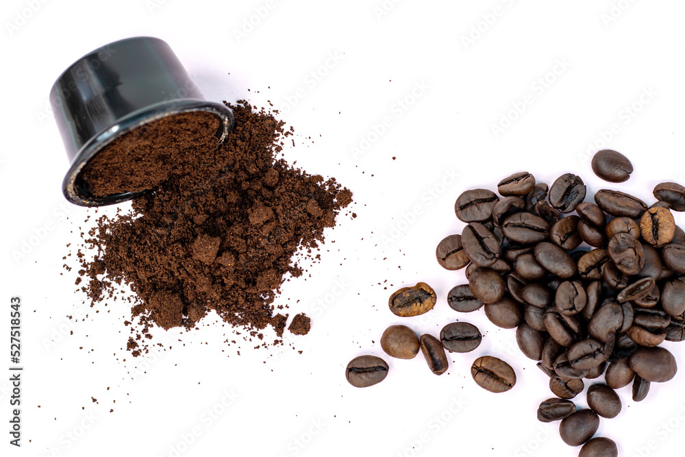 coffee beans vs ground coffee or in capsules,pods.roasted brown coffee