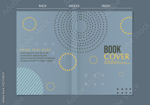 set of geometric style pastel blue book cover designs. book design for school