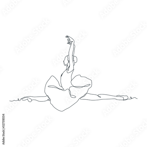 continuous line drawing illustration of ballet dancer