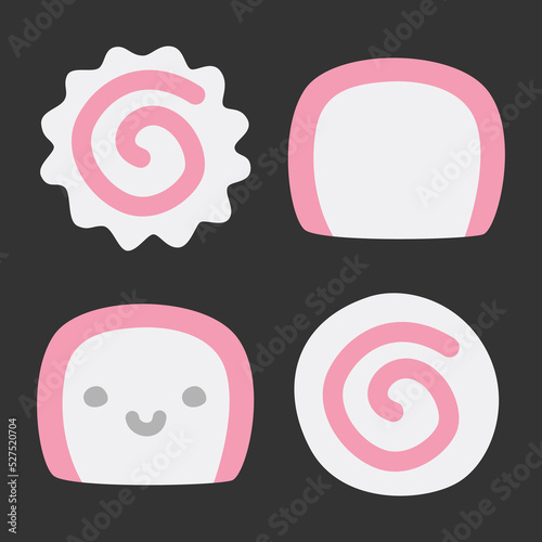 Naruto meatball food vector illustration icon