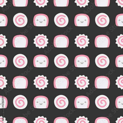 Naruto meatball food vector illustration icon seamless pattern Gift Wrap wallpaper background