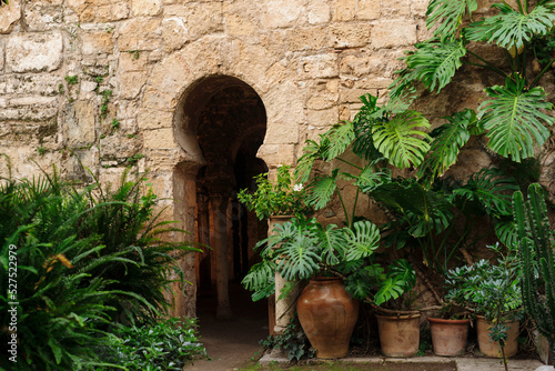 baños árabes, - Banys Àrabs - portal con arco de herradura , siglo X, Palma, Mallorca, islas baleares, españa, europa