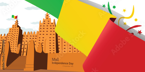 The official flag of Mali Bissau to celebrate independence day