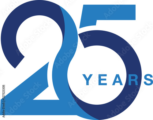 Fotografering 25 years anniversary silver jubilee seamless infinity logo icon unit blue